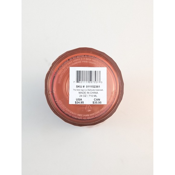 Starbucks Iridescent Coral Faceted Lid Tumbler 24‎ oz with Purple Straw - Picture 5 of 8